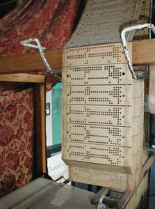 Jacquard loom with punch card