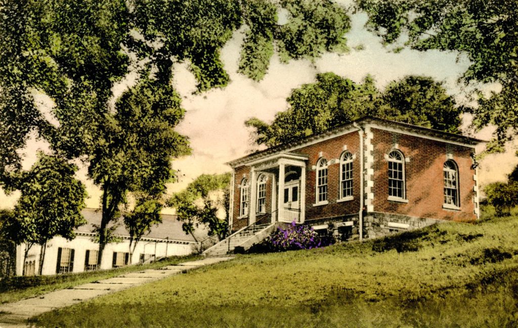 Mansfield Center Library Postcard